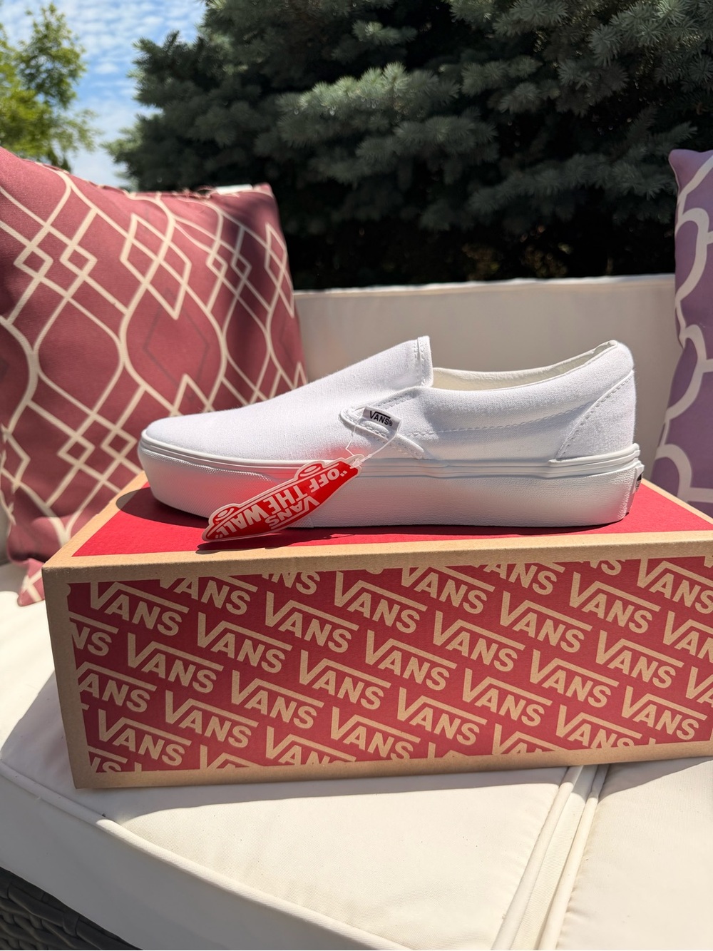 Vans White Classic Slip-On Canvas Shoe